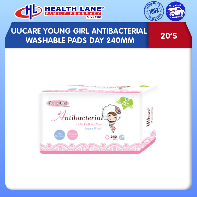 UUCARE YOUNG GIRL ANTIBAKTERIA SABUNABLE PADS DAY 240MM 16'S